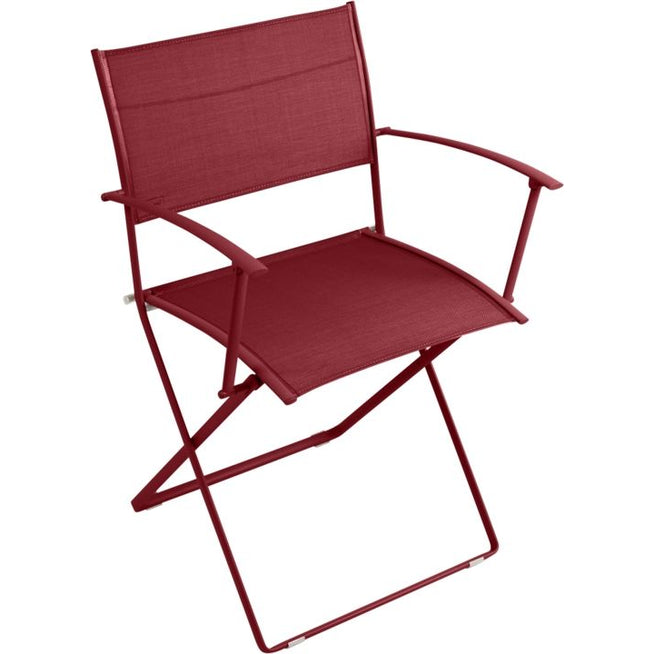 Photo of Plein Air Armchair Chili 43 - Matstolar Utomhus - Pascal Mourgue - Röd - Metall/textilmaterial