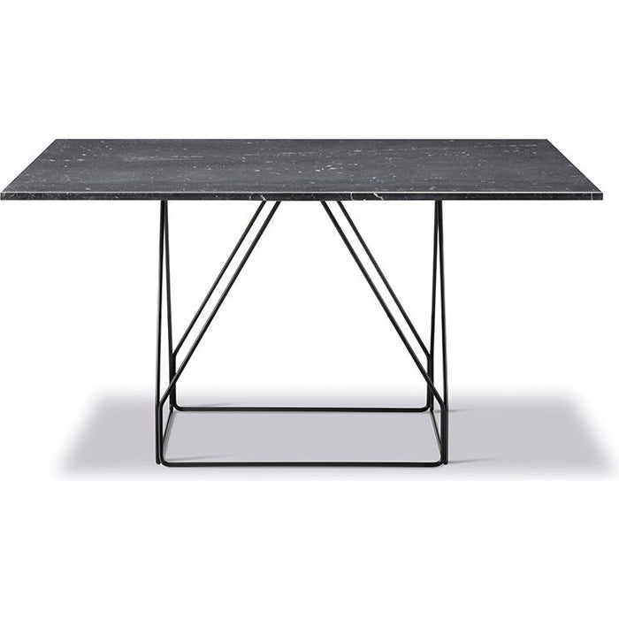 Photo of Jg Table 6569 By Jørgen Gammelgaard - Spisebord - Black Marquina / Black Powder Coated Steel - W140 X D140 X H72 Cm
