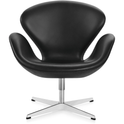 3320 Swan Lounge Chair | Leather | Satin Polished Steel Stand