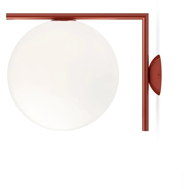 Photo of Ic Lights C/w1 Wall Lamp Burgundy, Opal