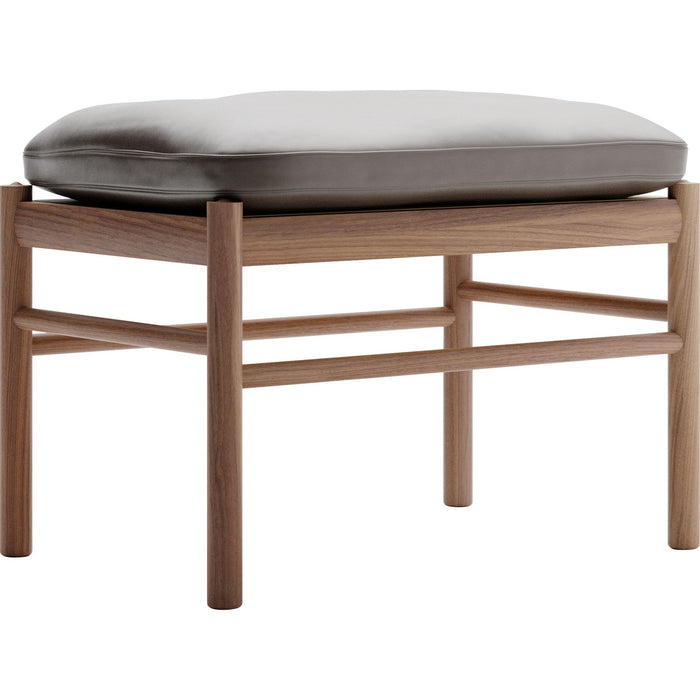 Photo of Carl Hansen - Ow149f - Colonial Footstool, Oiled Walnut, Leather Group B Thor