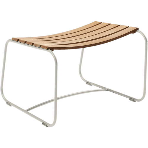 Photo of Surprising Teak Footrest Clay Grey - Outdoor Stools & Pouffes - Harald Guggenbichler - Green - Metal/Wood