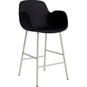 Form Bar Armchair 65 Cm Full Upholstery Warm Grey Steel