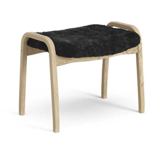 Photo of Lamini Children's Foot Stool Laquered Oak/sheep Skin