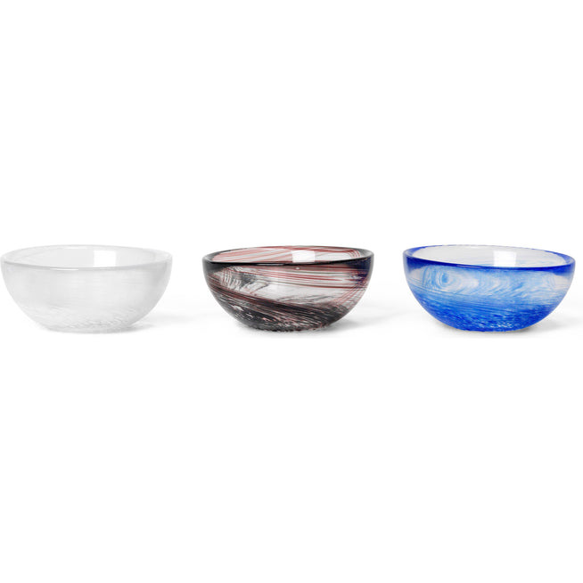 Photo of Tinta Bowls - Skål - White/deep Brown/blue - Ø7,8 X H3,2 Cm