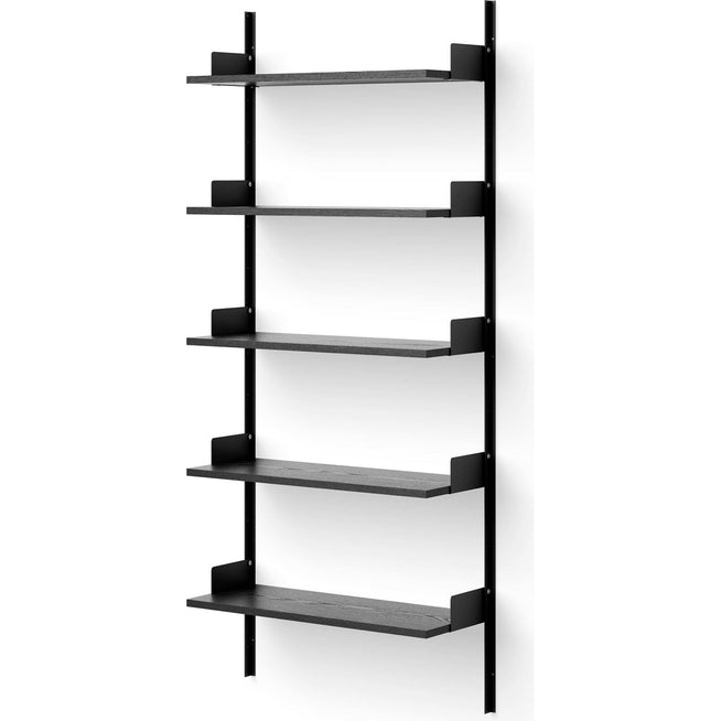 Photo of New Works Wall Shelf - Hylde - 190 - Black Ash / Black - H190 X W83.5 X D30.5 Cm