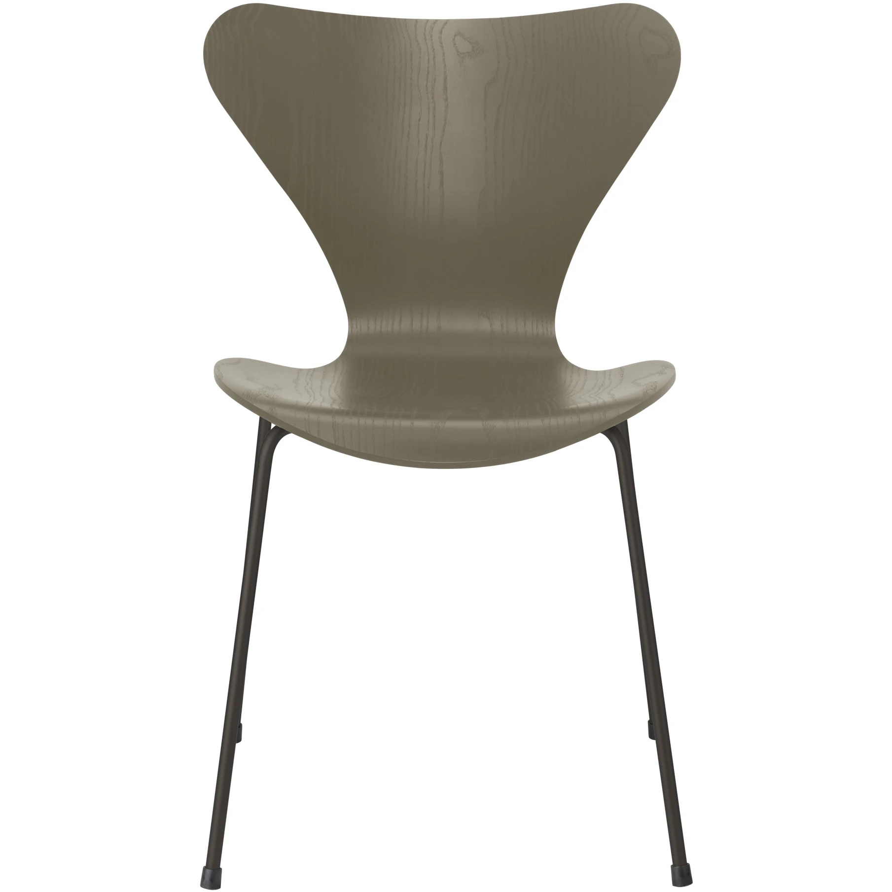 3107 Seven, Coloured Ash, Venetian Red, Underframe Warm Graphite - Dining chairs - Arne Jacobsen - Red - Metal/wood