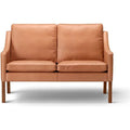 Thumbnail photo of Mogensen 2-seater Sofa 2208 By Børge Mogensen - 2 Personers Sofa - Max 95 Cognac / Oiled Walnut - W128 X D82 X H84 X Sh43 Cm