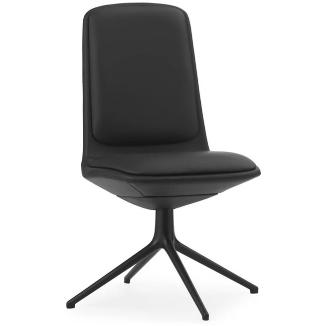 Photo of Off Chair Lav M. Pude H: 100,8 Cm - Black/ultra Leather Black