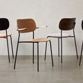 Thumbnail photo of Co Chair Armrest Black Steel Base,natural Oak Seat - Matstolar - Norm Architects - Träfärgad - Metall/trä