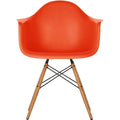 Eames Plastic Armchair Daw - 03 Poppy Red - Golden Maple - Matstolar - Charles & Ray Eames - Röd - Metall/trä/plast