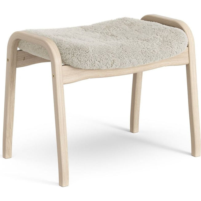 Photo of Lamino Foot Stool White Pigmented Oak/sheep Skin