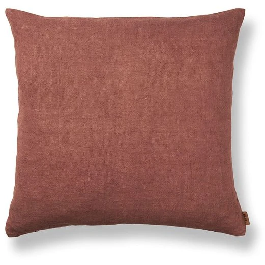 Photo of Heavy Linen Cushion - Pude - Berry Red - W50 X H50 Cm