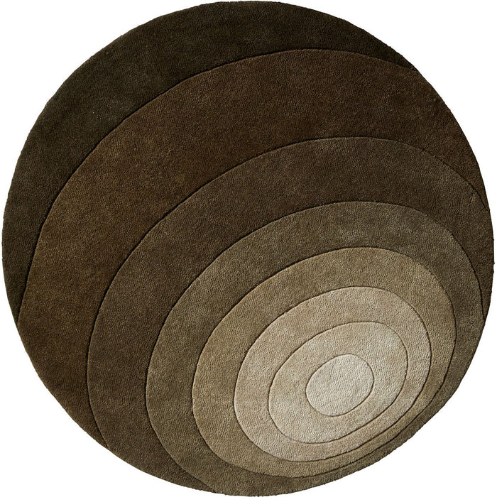 Photo of Luna Rug Ø120, Dark Green, 100% New Zealand Wool, Hand Tufted - Mönstrade Mattor - Verner Panton - Grön