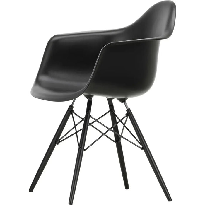 Photo of Eames Plastic Armchair Daw - 12 Deep Black - Black Maple - Dining Chairs - Metal/wood/plastic