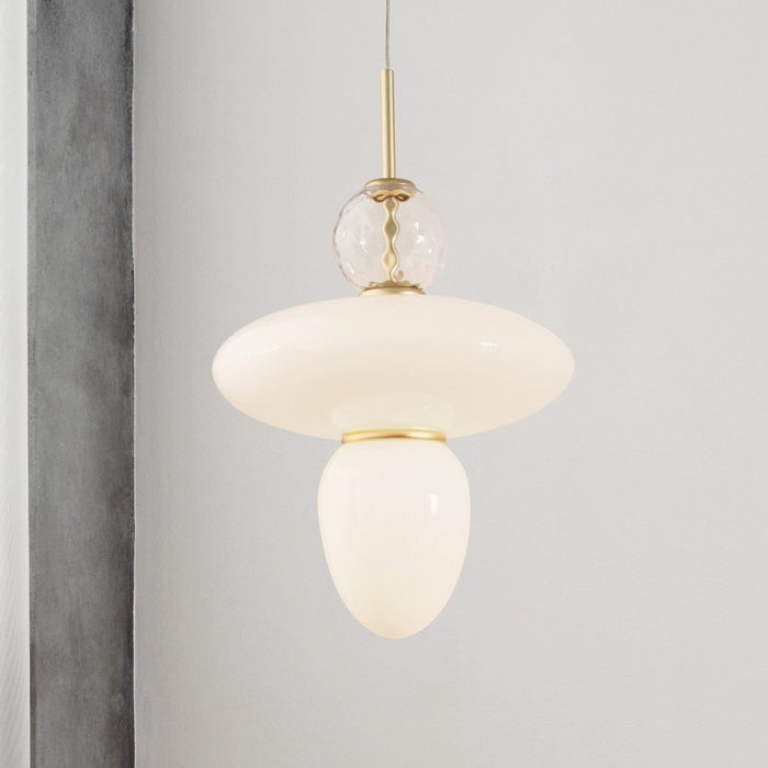 Photo of Rizzatto 43 Pendant Opal/satin Brass