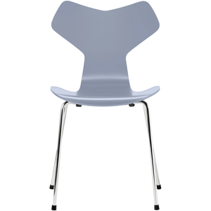Photo of 3130 Grand Prix, lacquered, Lavender Blue, Underframe Chrome Plated Steel - Dining chairs - Arne Jacobsen - Blue - Metal/wood