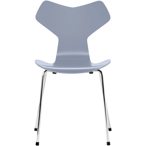 Photo of 3130 Grand Prix, lacquered, Lavender Blue, Underframe Chrome Plated Steel - Dining chairs - Arne Jacobsen - Blue - Metal/wood