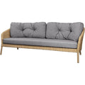 Thumbnail photo of Ocean Large 3-pers. Sofa - Havesofa - Frame: Natural, Cane-line Flat Weave / Cushion: Dark Grey, Cane-line Wove - W202 X D90 X H73 X Sh40 Cm