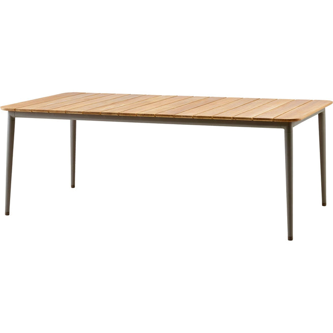 Photo of Core Dining Table, 210x90, Taupe, Table Top: Teak, Frame: Aluminium - Outdoor Dining Table - Foersom & Hiort-lorenzen Mdd - Beige - Metal/Wood