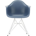 Eames Plastic Armchair Dar - 83 Sea Blue - White Base - Matstolar - Charles & Ray Eames - Blå - Metall/plast