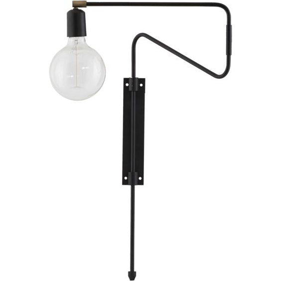 Photo of Swing Wall Lamp Black Metal Brass