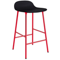 Form Bar Stool 65 Cm Full Upholstery Bright Red Steel