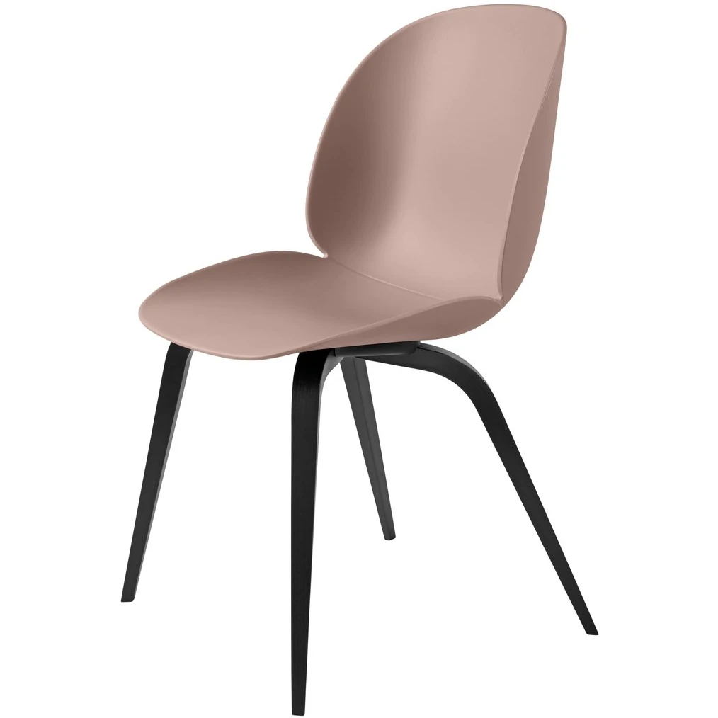 Beetle Dining Chair Un-upholstered - Black Wooden Legs