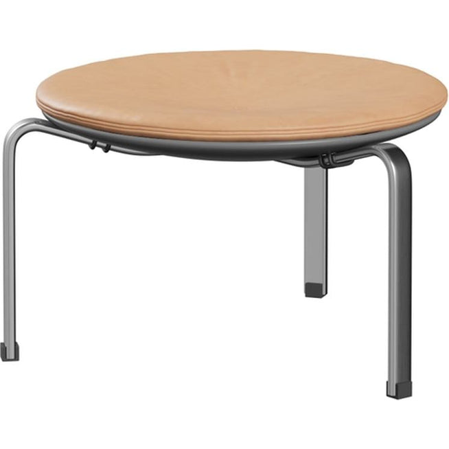 Photo of Pk33, Leather, Natural - Stools - Poul Kjærholm - Brown - Leather/metal