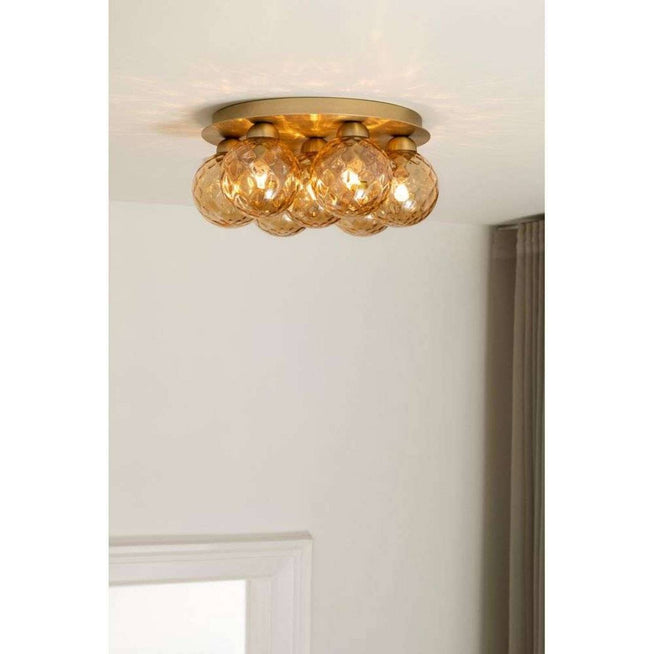Photo of Apiales 7 Ceiling Lamp Brushed Brass/optic Gold
