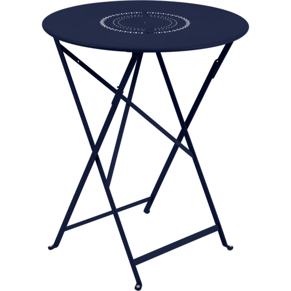 Photo of Floréal Table Ø 60 cm, Deep Blue - Outdoor Dining Table - Blue - Metal
