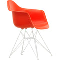 Eames Plastic Armchair Dar - 03 Poppy Red - White Base - Matstolar - Charles & Ray Eames - Röd - Metall/plast