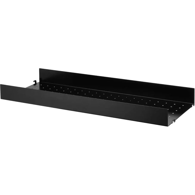 Photo of String Metal Shelf, High Edge 78x30, Black - Shelving - Nils Strinning - Black - Metal