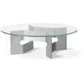 Thumbnail photo of Jg Coffee Table 6558 / By Jørgen Gammelgaard - Sofabord - Glass / Brushed Aluminum With Clear Powder Coating - Ø98 X H30 Cm