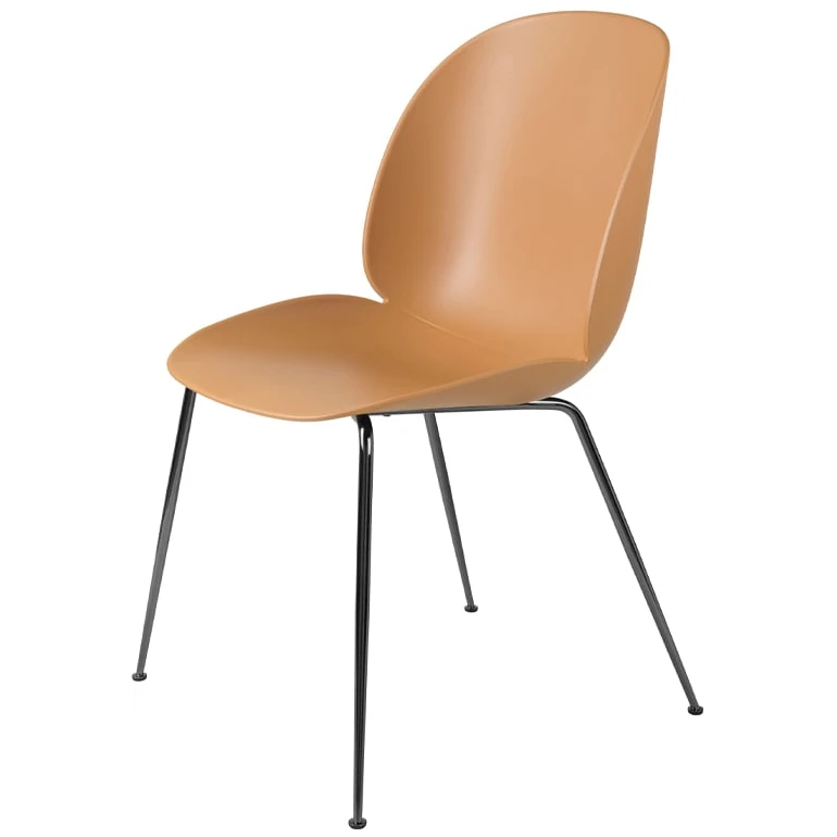 Beetle Dining Chair Un-upholstered - Black Chromed Legs