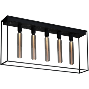 Photo of Buster + Punch - Caged Ceiling 5.0 - Satin Black Marble, Buster Bulb Tube - Plafonder - Massimo Buster Minale - Svart