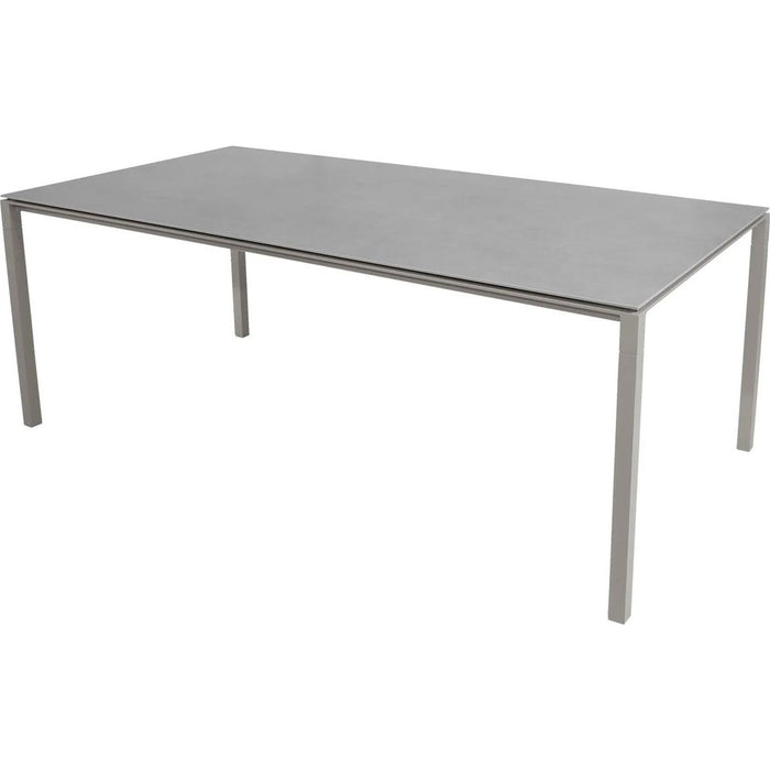 Photo of Pure Table - 200x100 - Dining table - frame: White Aluminium / Table top: Concrete grey ceramic - W: 200 x D: 100 x H: 73 cm