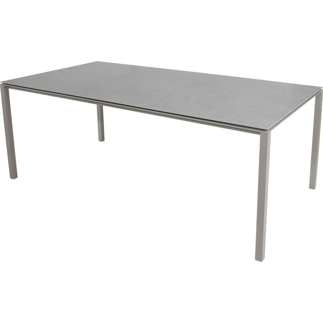 Photo of Pure Table - 200x100 - Dining table - frame: White Aluminium / Table top: Concrete grey ceramic - W: 200 x D: 100 x H: 73 cm