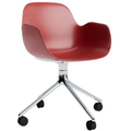 Thumbnail photo of Form Armchair Swivel 4w Alu - Kontorstol - Red / Aluminum - H79 X W56 X D52 X Sh44 Cm
