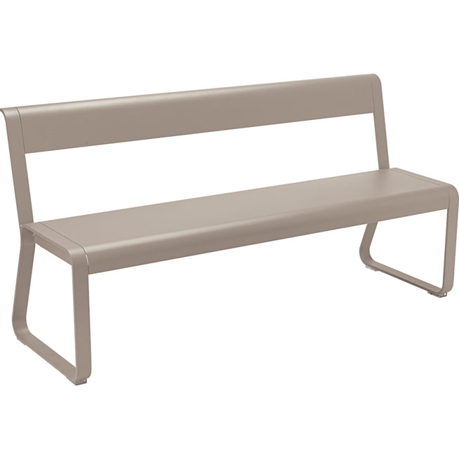 Photo of Bellevie Bench With Backrest Nutmeg - Garden Benches - Pagnon & Pelhaître - Beige - Metal