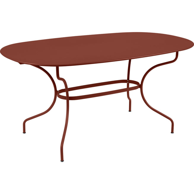 Photo of Opéra+ Oval Table 160 x 90, Red Ochre - Outdoor Dining Table - Red - Metal