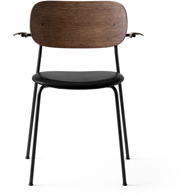 Photo of Co Chair Armrest Black Steel Base Dark Stained Oak, Dakar 0842 - Matstolar - Norm Architects - Brun - Läder/metall/trä