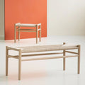 Thumbnail photo of J83b Bench L: 100 cm - Natural wicker/oak