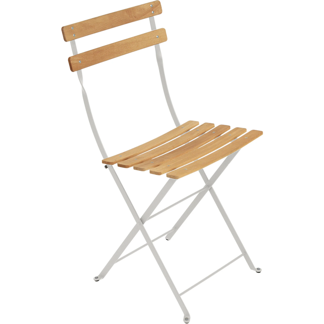 Photo of Bistro Natural Chair, Clay Grey - Garden Chairs - Green, Grey - Metal/Wood