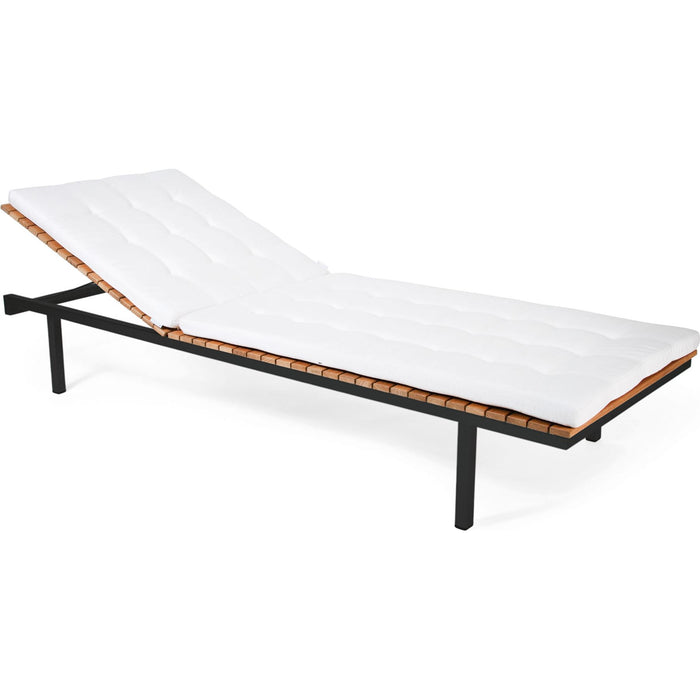 Häringe Sun Lounger, Black Stainless Steel, Teak Slats, Cushion Sooty Natte - Sun loungers & sun loungers - Carl Jägnefält & Joacim Wahlström - Wood