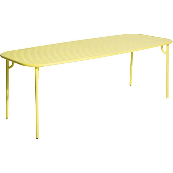 Photo of Week-end, Large Rectangular Table, Yellow - Trädgårdsbord - Studio Brichet-ziegler - Gul - Metall