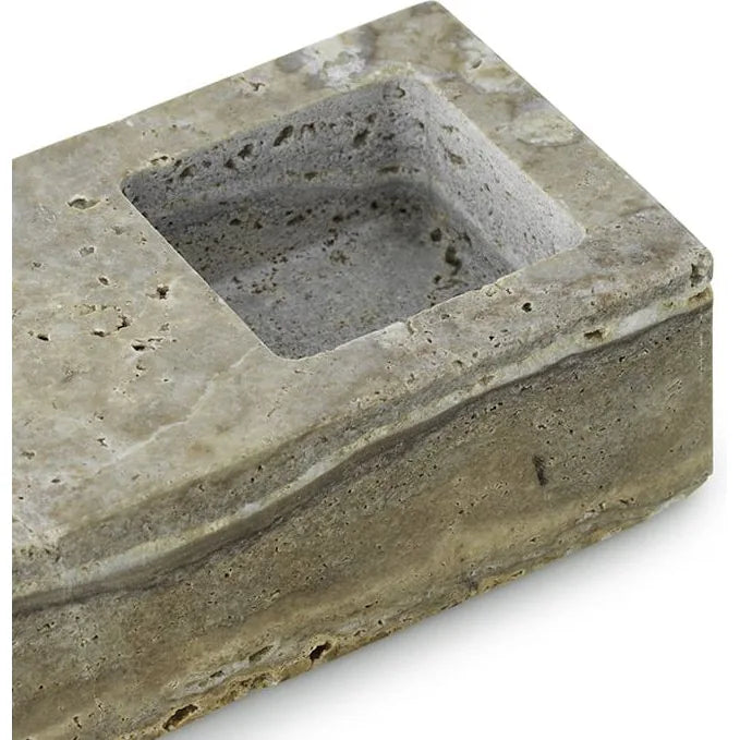 Photo of Even Lysestage - Lysestage - Silver Travertine - H5 X L15 X D8,5 Cm