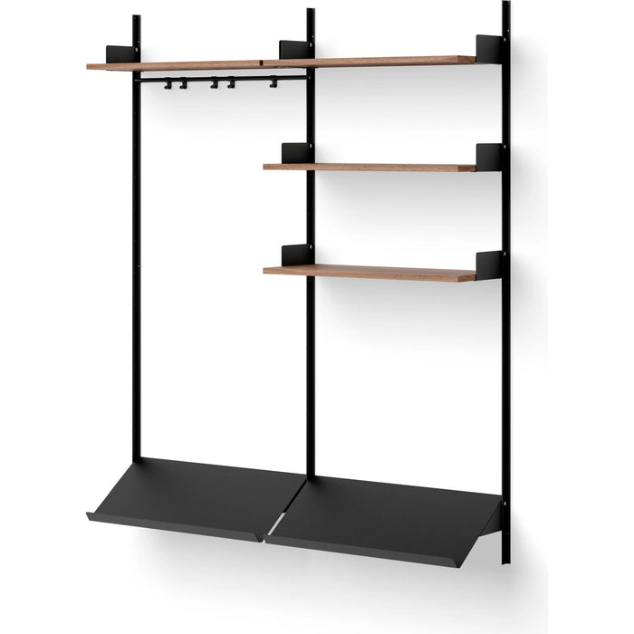 Photo of New Works Wardrobe Shelf 3 - Reolsystem - Walnut / Black - H190 X W163,5 X D35,5 Cm