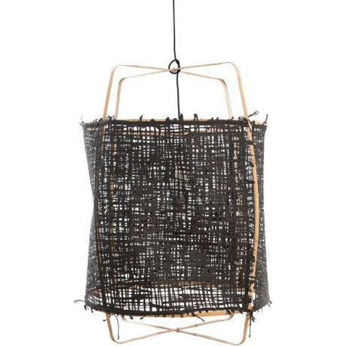 Photo of Hanging Lamp Z2 Blonde Bamboo Black Cardboard Ø67x100cm