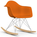Eames Plastic Armchair Rar - 43 Rusty Orange - Chrome Base - Golden Maple - Matstolar - Charles & Ray Eames - Orange - Metall/trä/plast